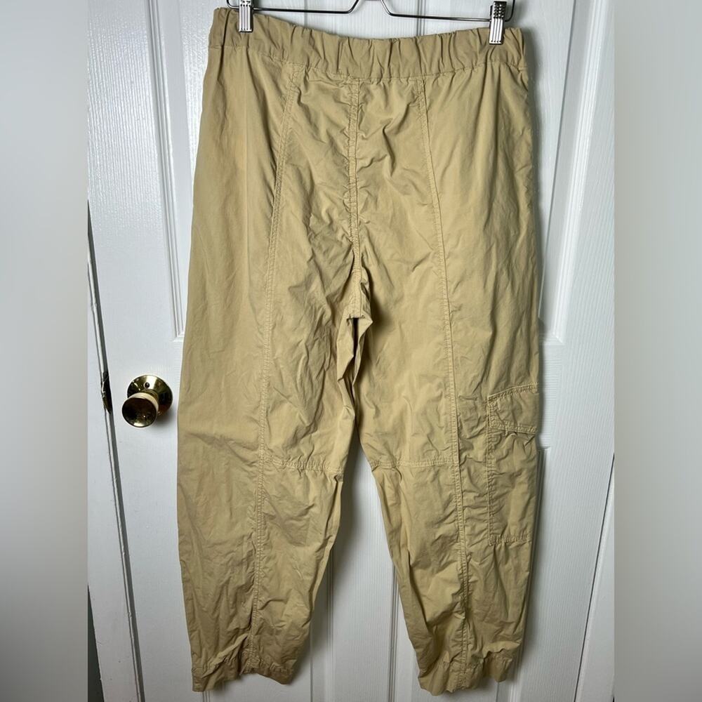 GANNI Womens Straight Leg Organic Cotton Cargo Beige Pull On Trousers L - Picture 8 of 12